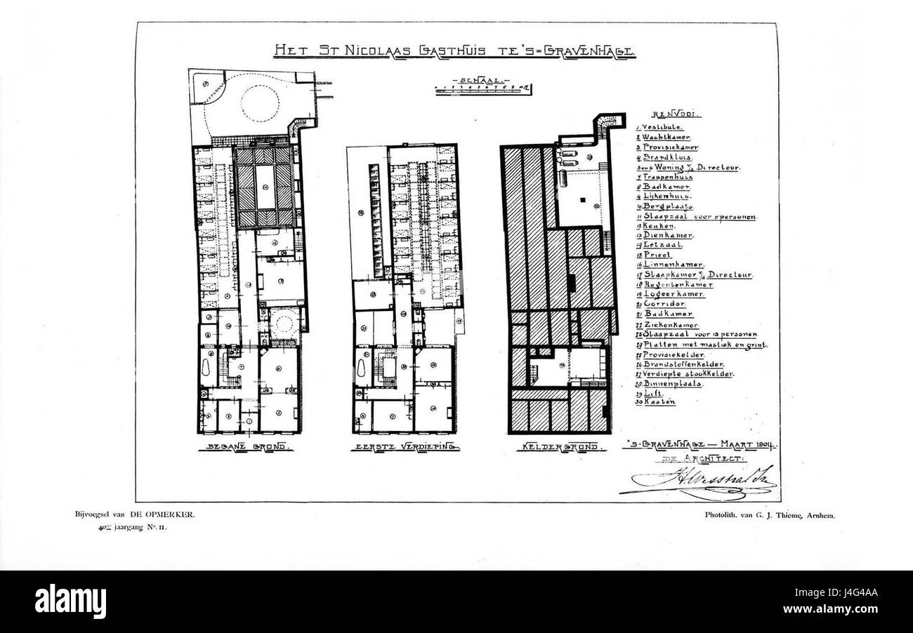 Saint Nicolaas Gasthuis Den Haag plan 2 Banque D'Images