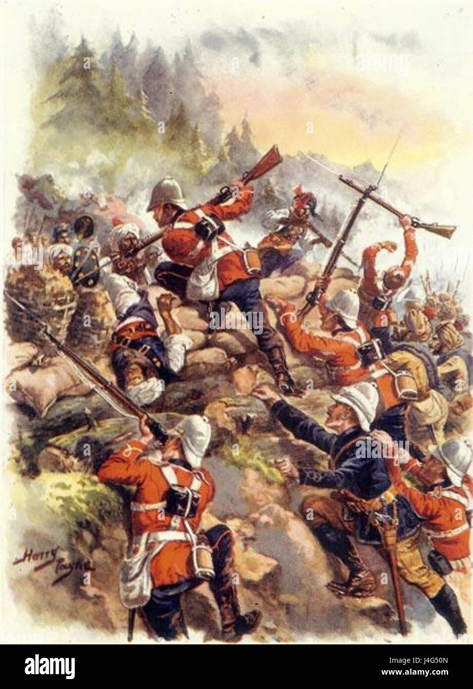 D'assaut les hauteurs, Peiwar Kotal Banque D'Images