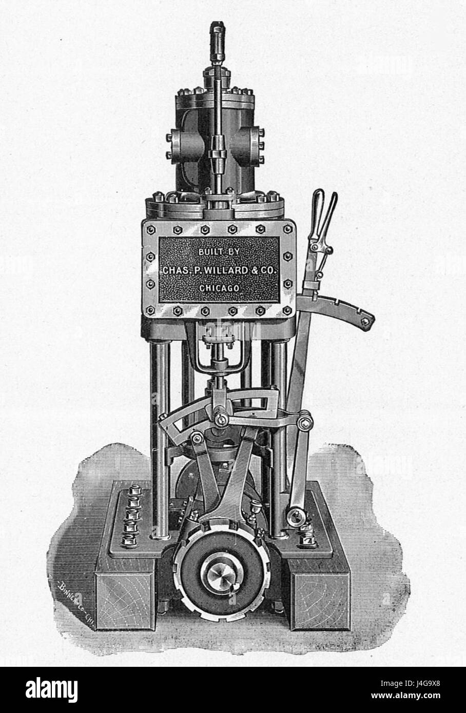 La machine à vapeur marine à composé Steeple, présentée dans l'édition 1904 du 'Nouveau catéchisme du moteur à vapeur', démontre sa conception mécanique et son importance technologique dans l'ingénierie maritime. Banque D'Images