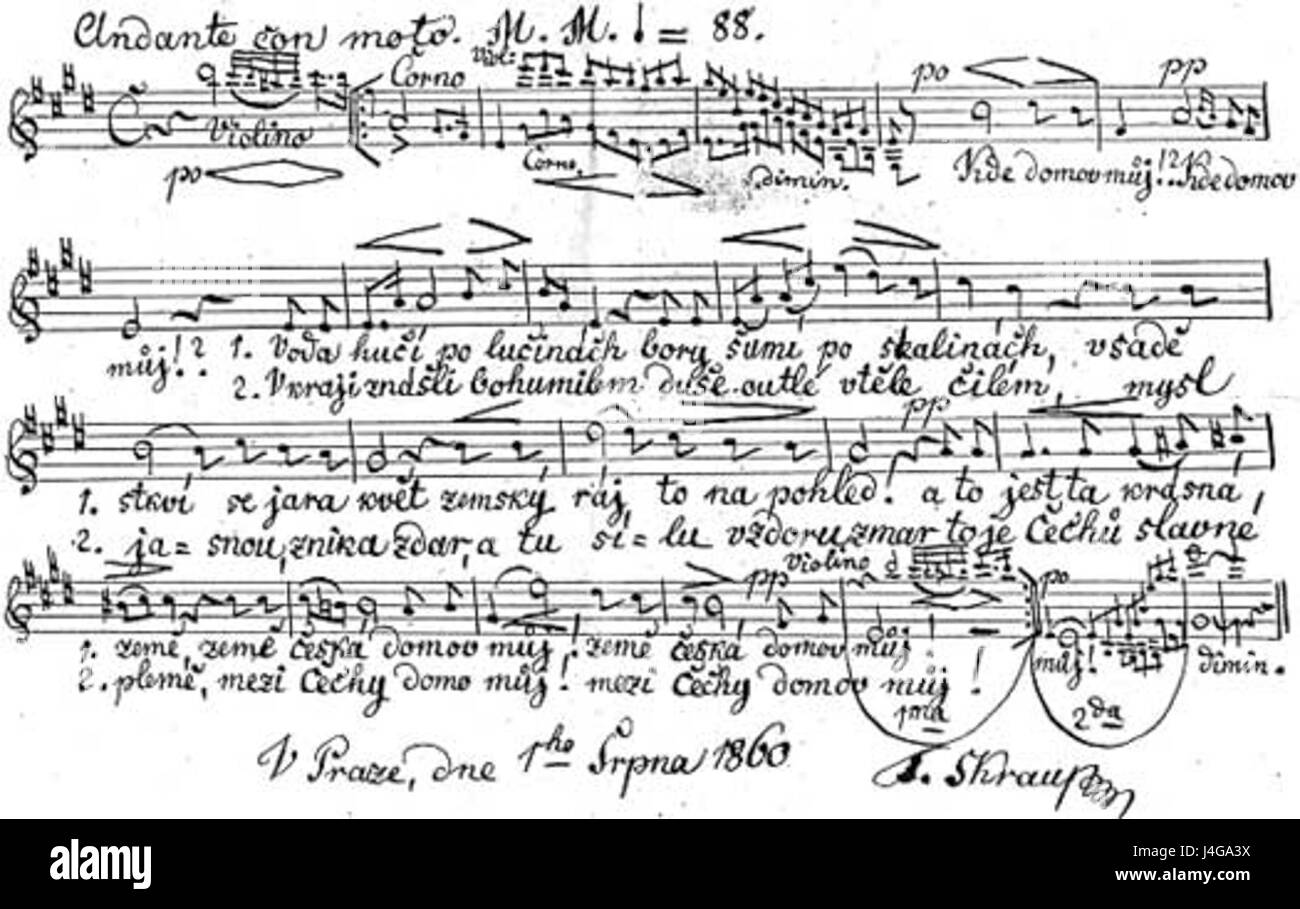 Une référence à un hymne composé par FrantiÅ¡ek Å kroup, un compositeur tchèque, connu pour ses contributions à la musique tchèque, y compris des hymnes nationalistes. Banque D'Images