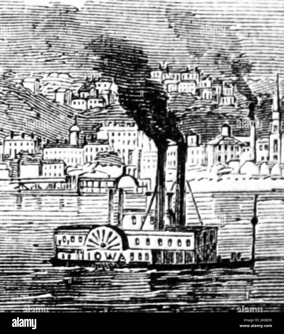 Steamboat Iowa Coiffure 1865p506 cropped Banque D'Images