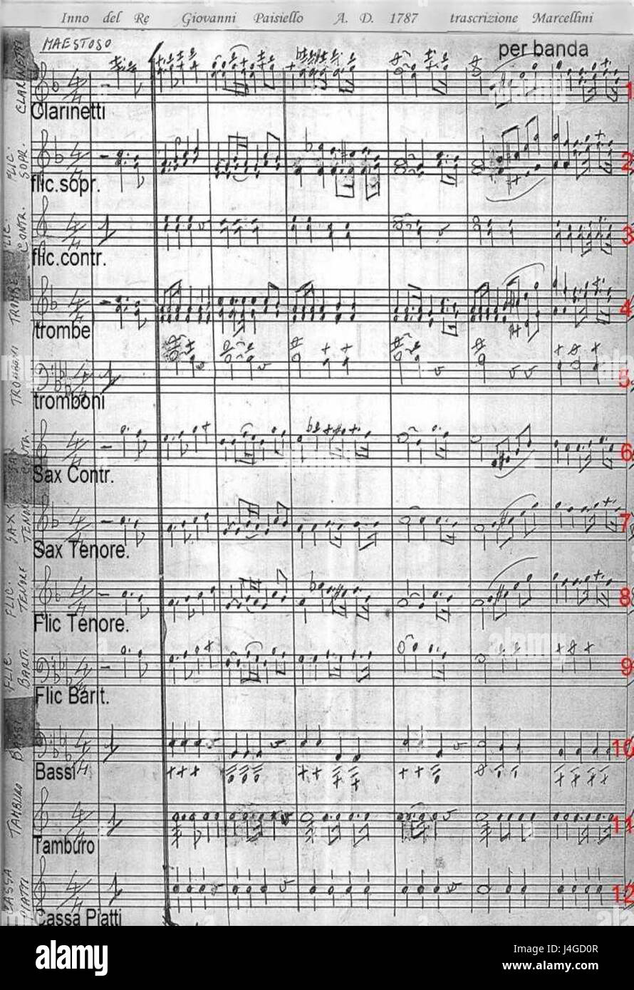 Spartito ds inno Banque D'Images