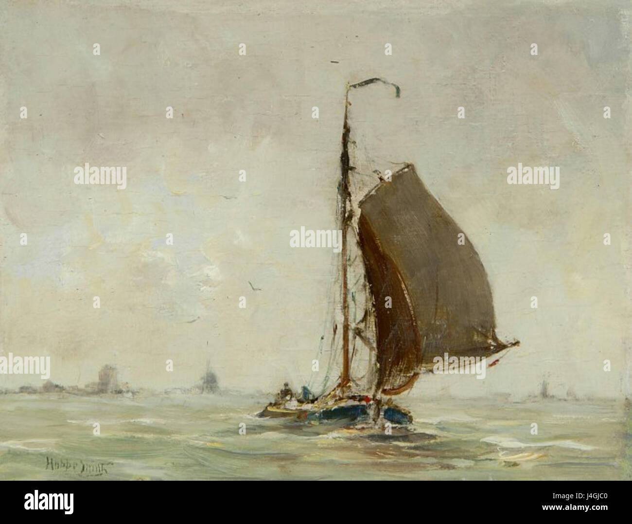 Smith Tjalk299 fait référence à un bateau hollandais traditionnel, généralement utilisé pour la navigation intérieure. Connu pour son design à fond plat, il est associé à la culture et à l'histoire maritimes néerlandaises. Banque D'Images