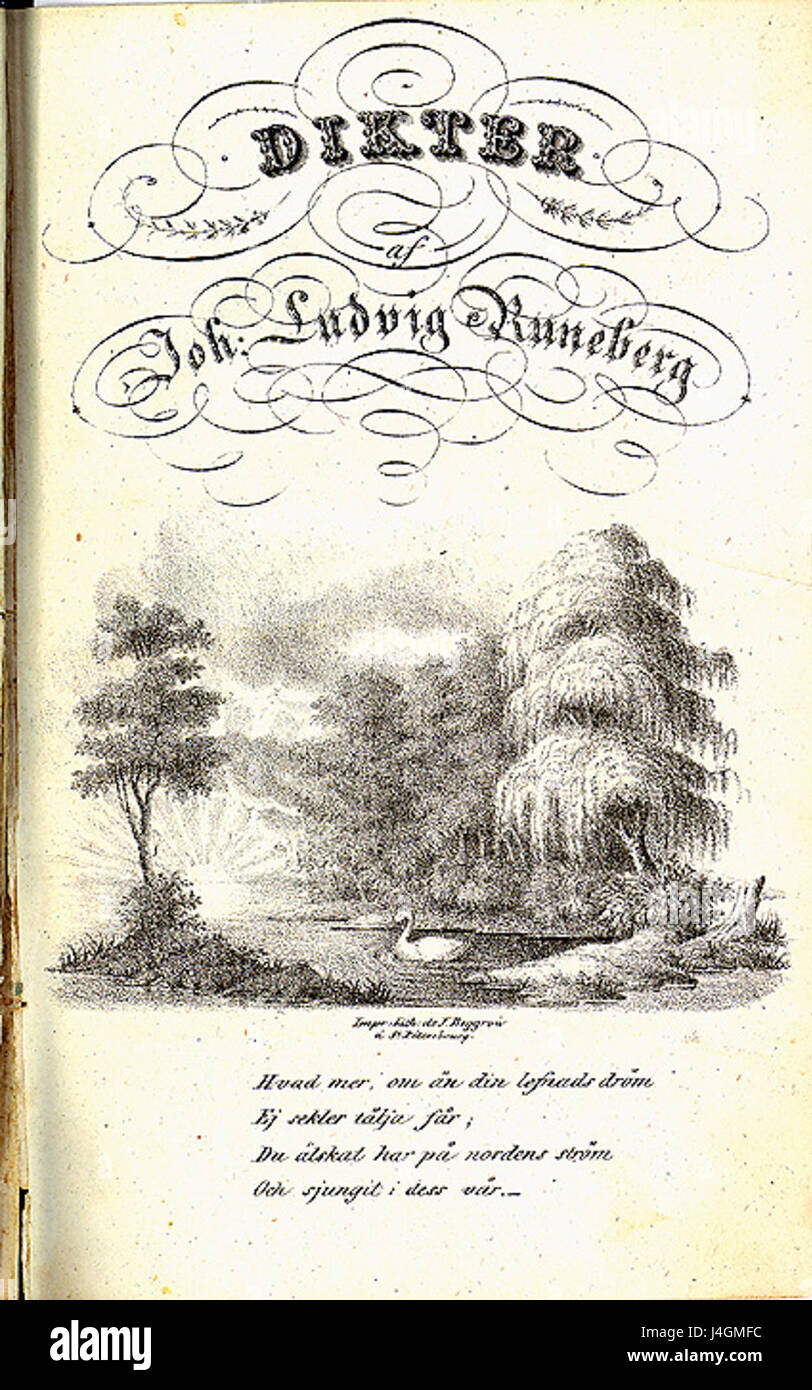 Runeberg Dikter Banque D'Images