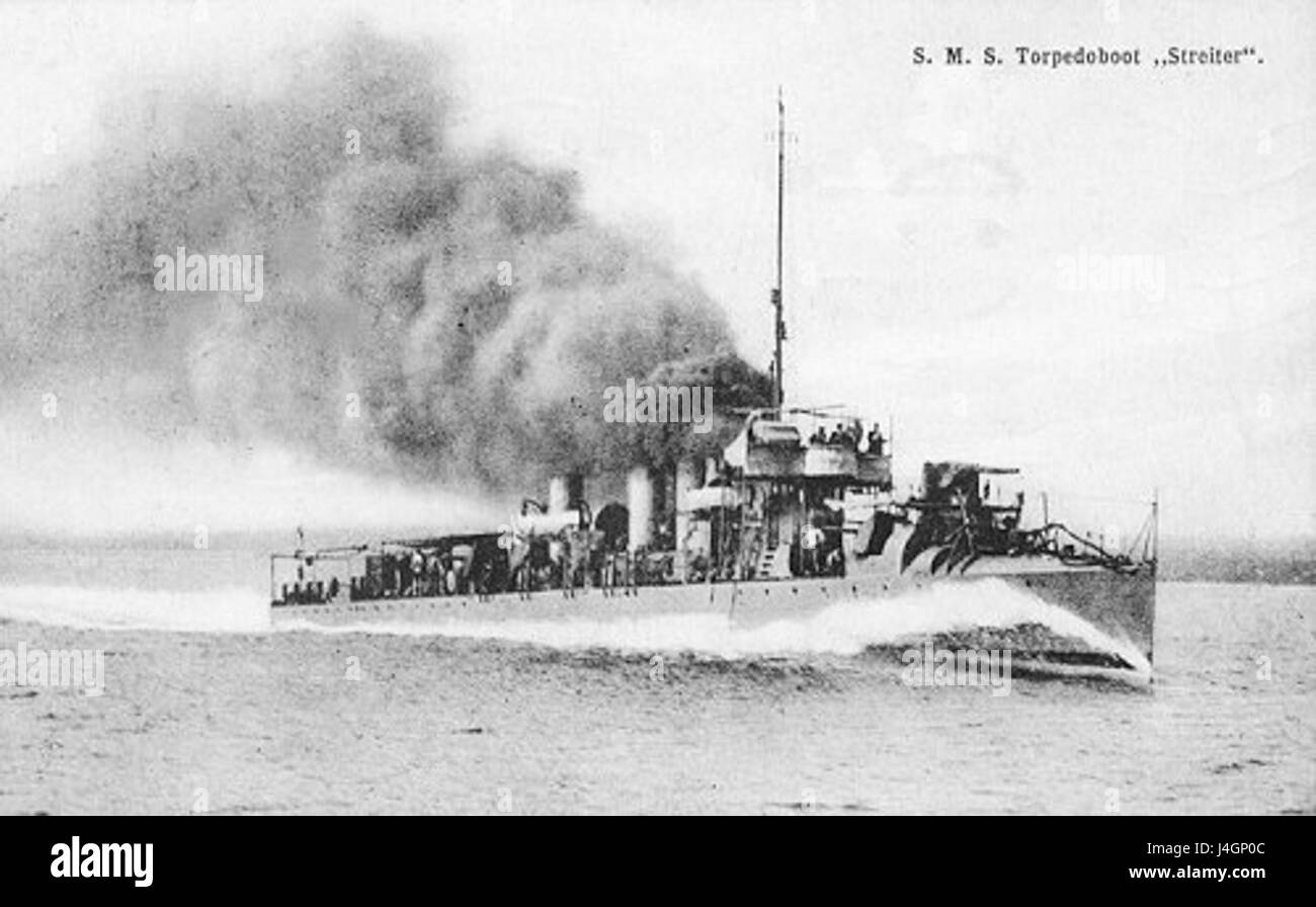 Le Smsstreiter est un destroyer austro-hongrois, dont les droits d'auteur ont expiré. L'image est disponible dans le domaine public ou CC0, libre d'utilisation. Banque D'Images