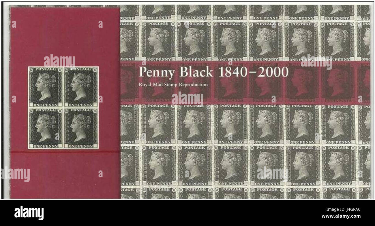 Penny Royal Mail télécopieur noir pack présentation 2000 Banque D'Images Penny Royal Mail télécopieur noir pack présentation 2000 Banque D'Images