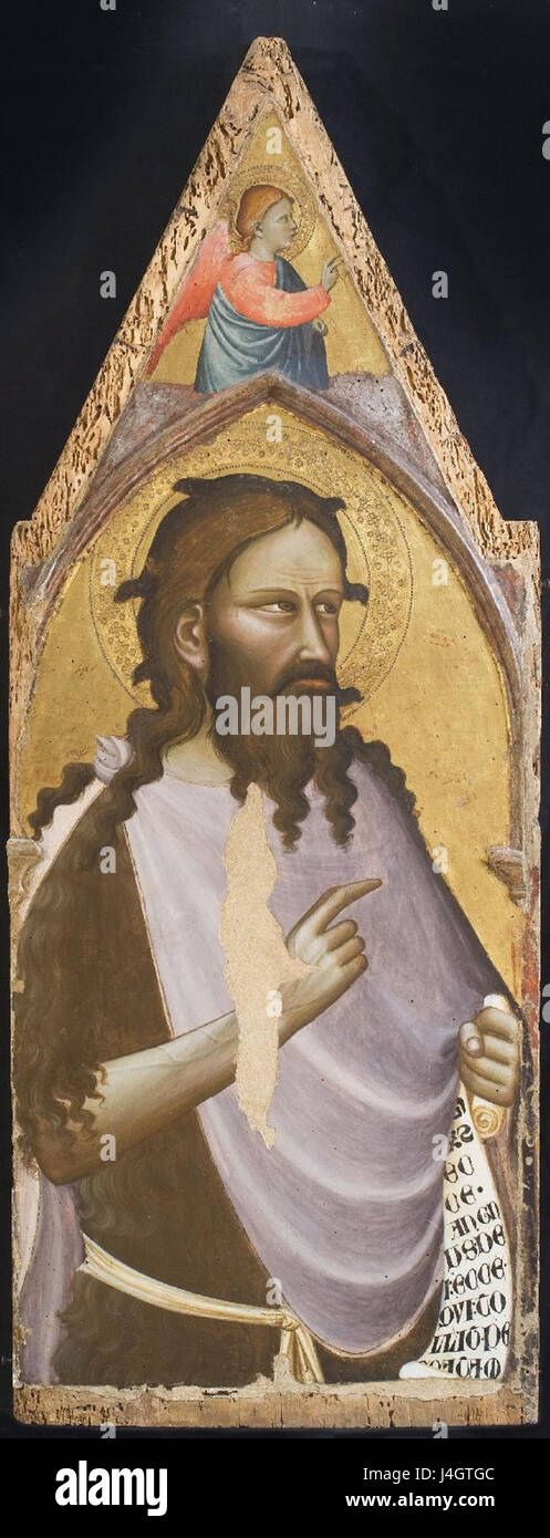 Cette œuvre, qui fait partie d'un polyptyque du milieu du XIVe siècle, est située dans la Galleria Nazionale dell'Umbria et représente un thème religieux typique de l'italien médiéval Banque D'Images