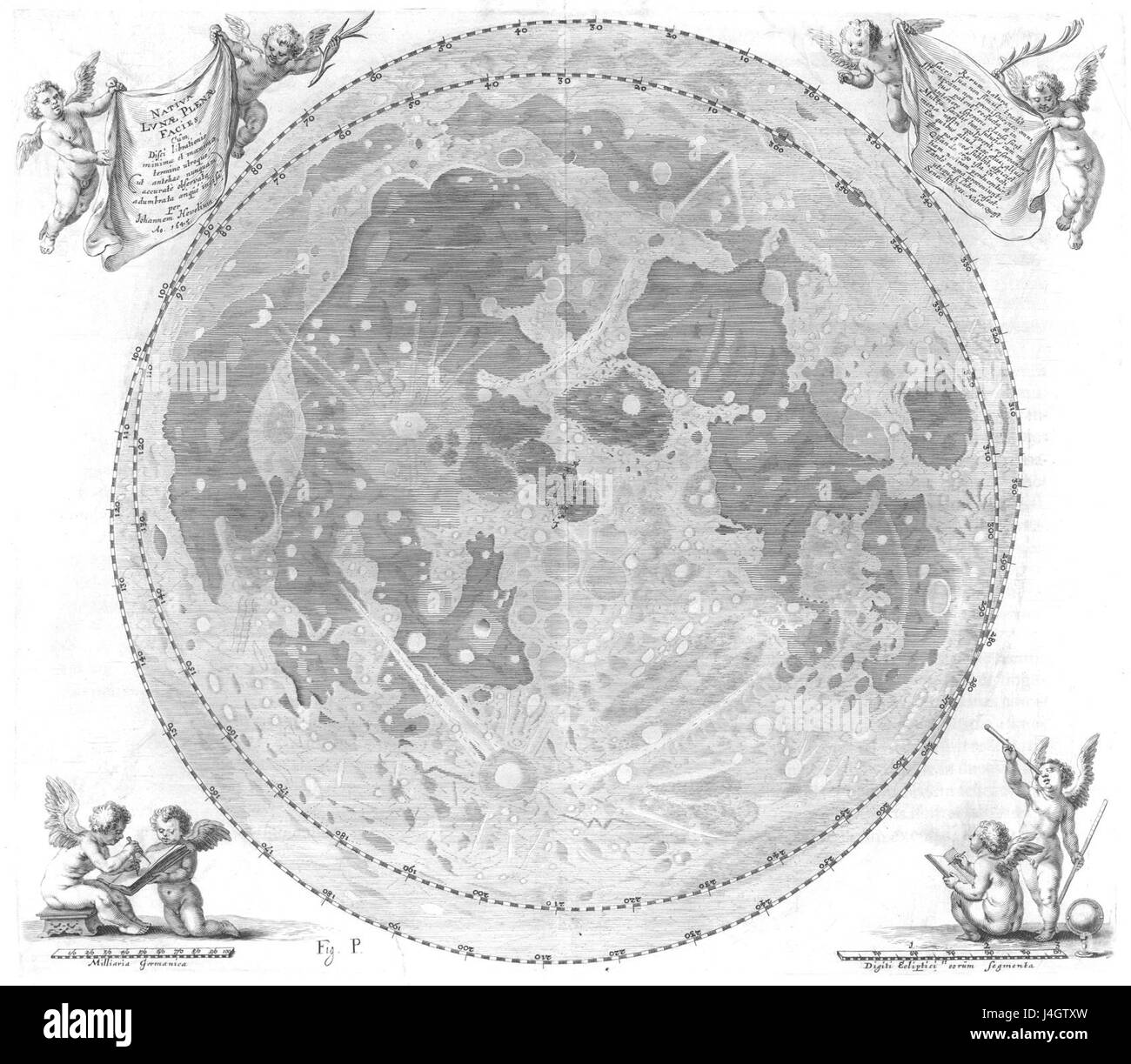Carte de la surface lunaire Banque d'images noir et blanc Alamy — free download