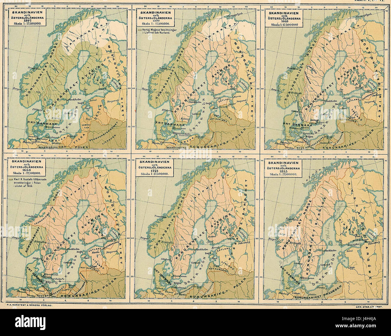 Ce titre fait référence à la période historique de la Scandinavie entre 1397 et 1815, couvrant l'union des pays nordiques et les développements politiques et culturels importants. Banque D'Images