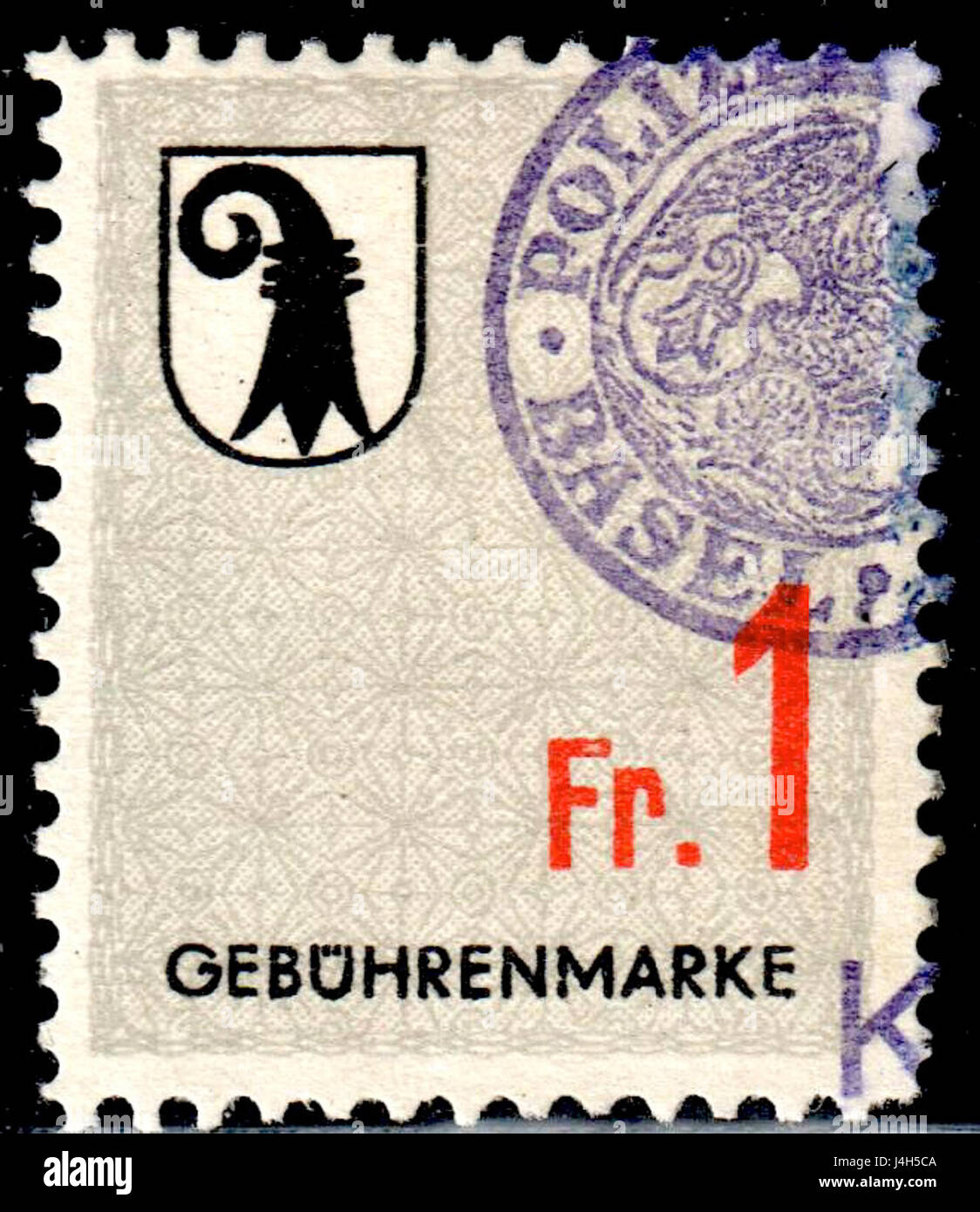 Recettes de la police de Bâle Suisse 1Fr 100B Banque D'Images