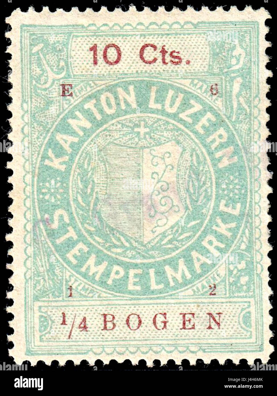 Suisse Lucerne 1912 6 recettes 10C 138 E 612 Banque D'Images