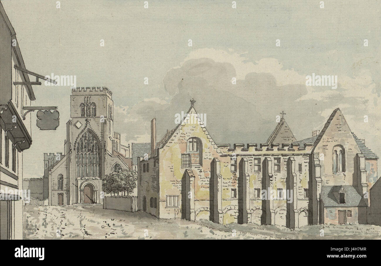 Cette image représente probablement une scène ou un point de repère à Shrewsbury, une ville anglaise connue pour son architecture médiévale et sa riche histoire. Banque D'Images