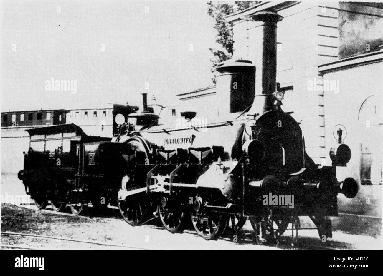 Steg 158 fait référence à un modèle de locomotive ou de train associé à la StEG (constituant Petersburg–Warsaw Railway Company) au XIXe siècle. Il s'agit d'une référence historique à un modèle spécifique de machine à vapeur utilisé pendant cette période. Banque D'Images