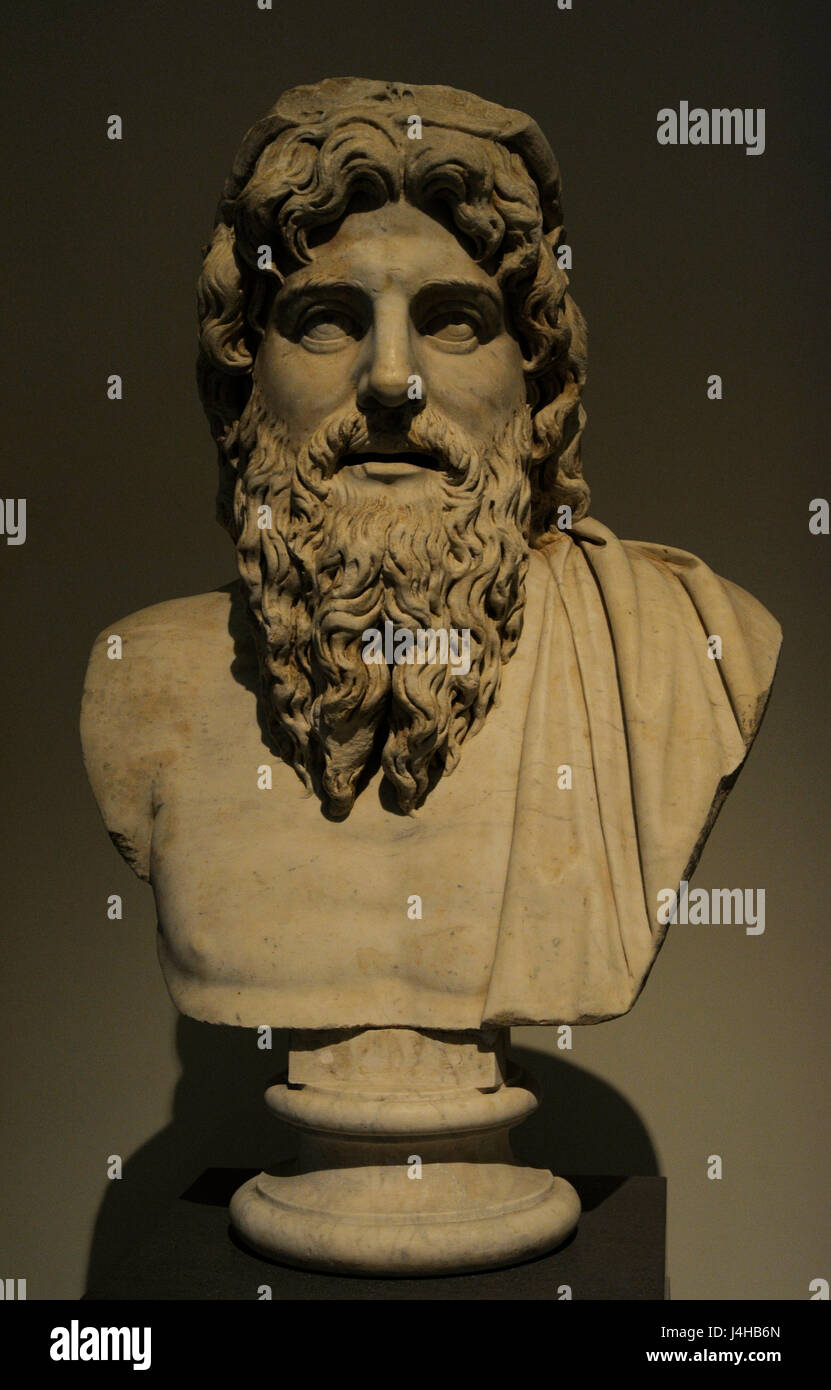 L'art romain River la divinité. 2ème ANNONCE de siècle. Musée Archéologique National. Naples. L'Italie. Banque D'Images