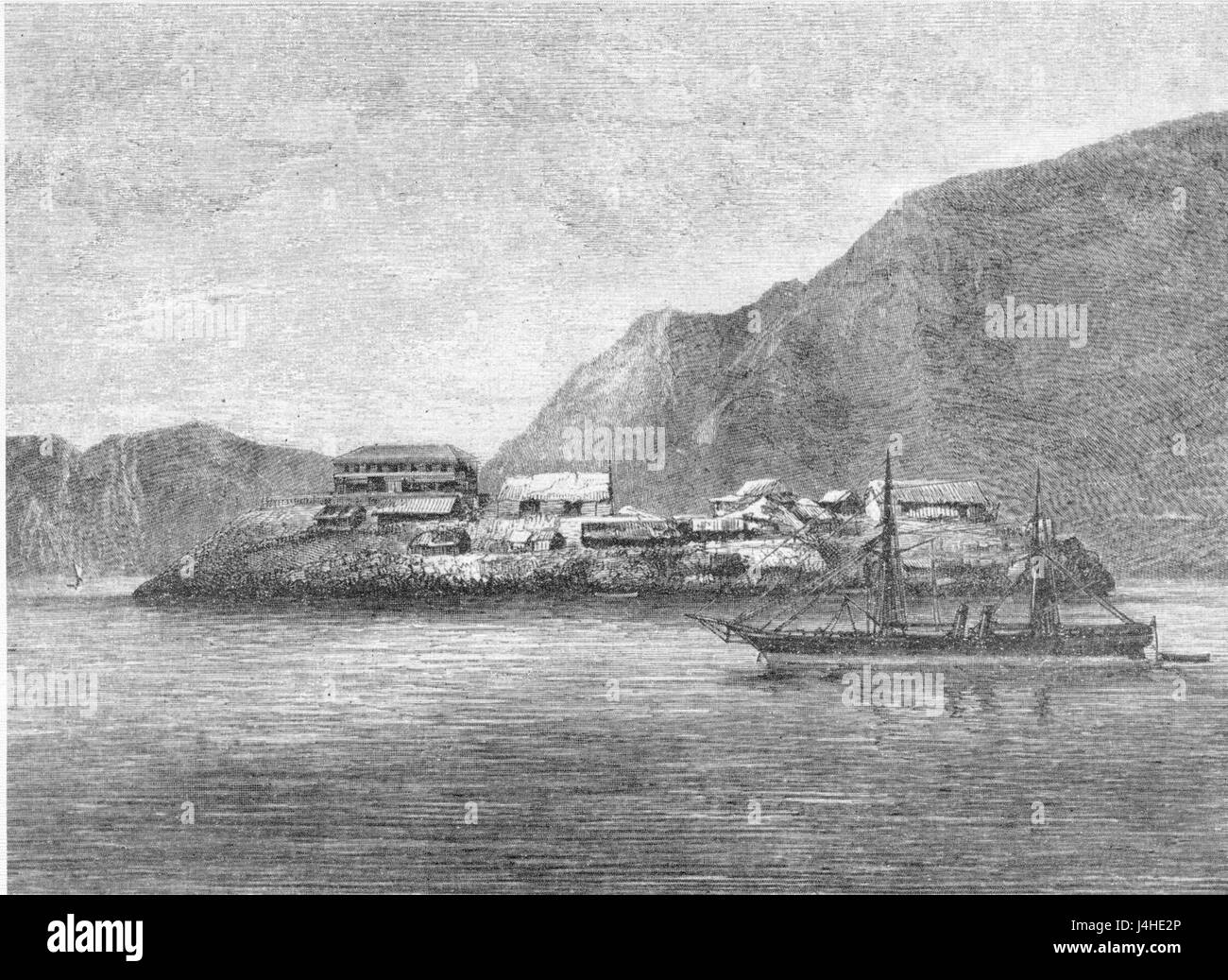 Telegraph Island, située dans la mer d'Arabie, est historiquement importante pour son rôle dans les premiers systèmes de communication. L'île faisait partie d'une ligne télégraphique reliant l'Inde au golfe Persique, contribuant ainsi aux progrès de la communication mondiale. Banque D'Images