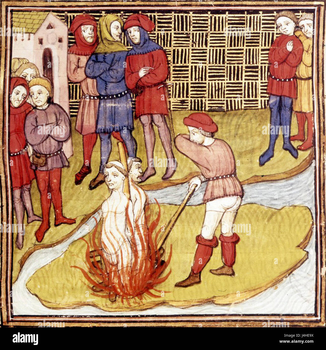 Ce titre fait probablement référence à l'événement historique impliquant l'incendie des Templiers, un événement lié à la persécution des Templiers au début du XIVe siècle. Banque D'Images