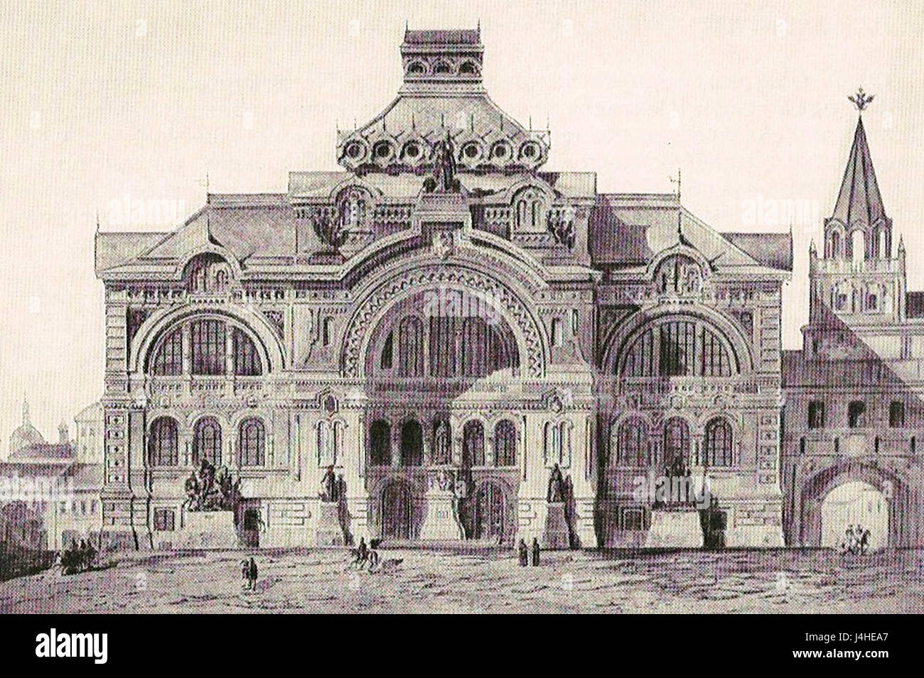 Le projet de Schechtelâ€™ pour le Musée historique décrit la conception architecturale d'un projet muséal important. Son travail se concentre sur la préservation historique et culturelle de l'histoire russe à travers l'architecture. Banque D'Images