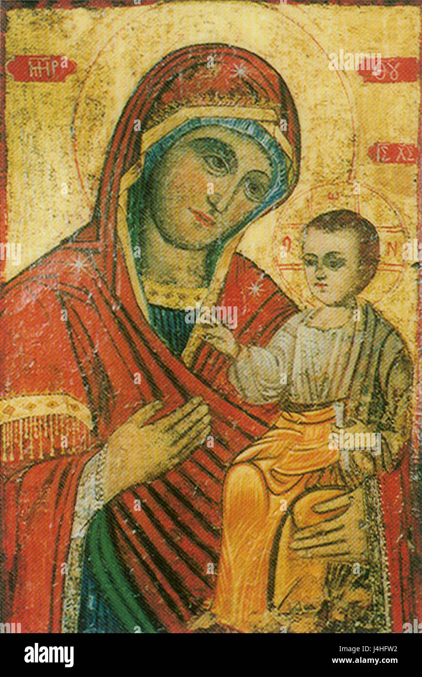 L'icône de St Mary Panormo Piperia 12 Siècle Banque D'Images