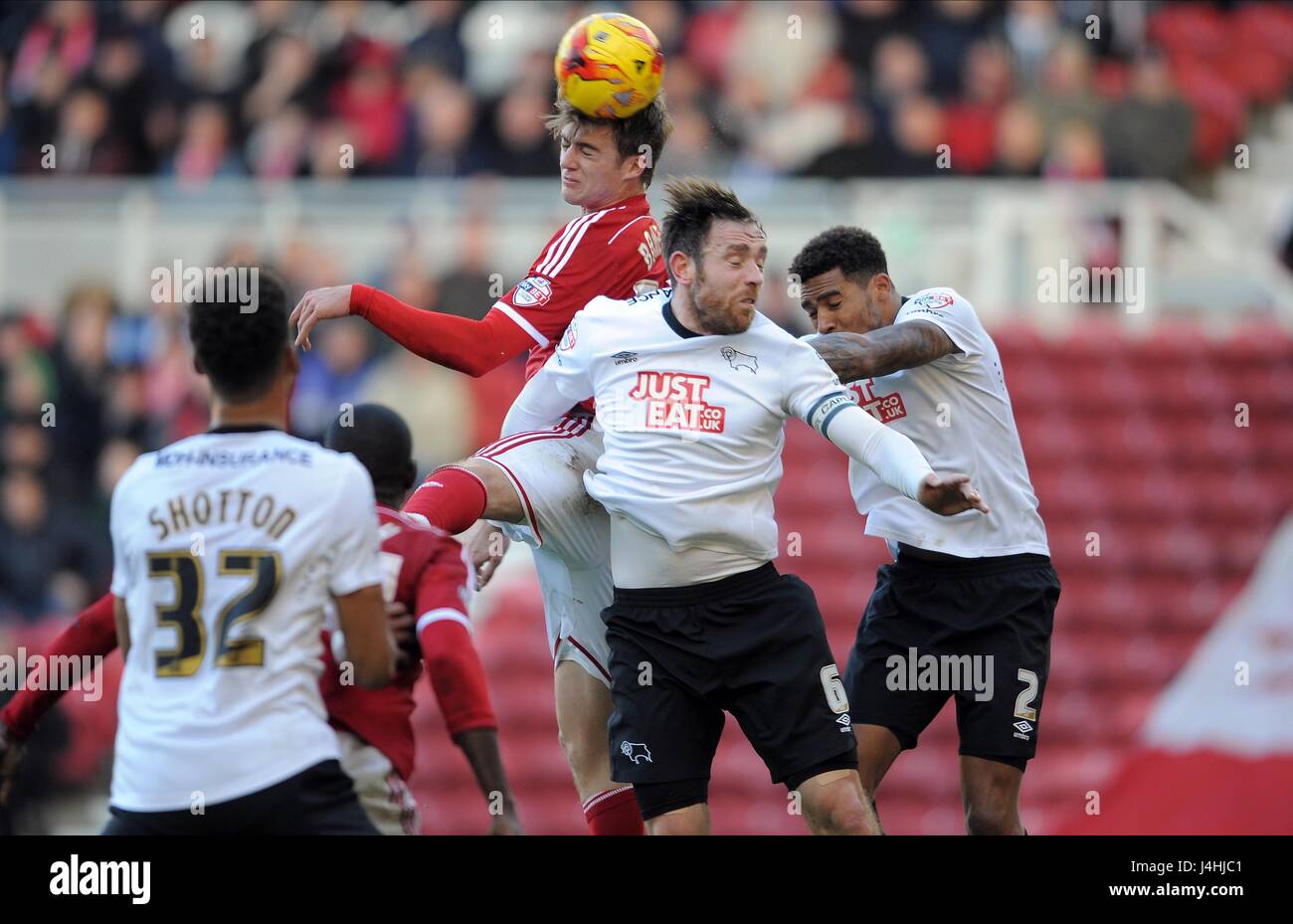 SHOTTON BAMFORD KEOGH CHRISTIE MIDDLESBROUGH FC V MIDDLESBROUGH FC V DERBY COUNT STADE RIVERSIDE MIDDLESBROUGH ANGLETERRE DE 13 Banque D'Images