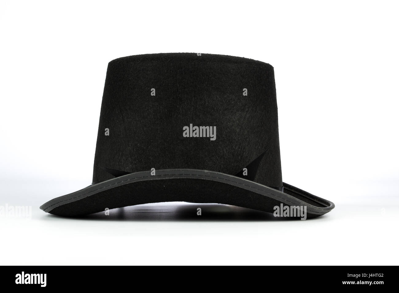 Tall hat noir isolé sur fond blanc Banque D'Images