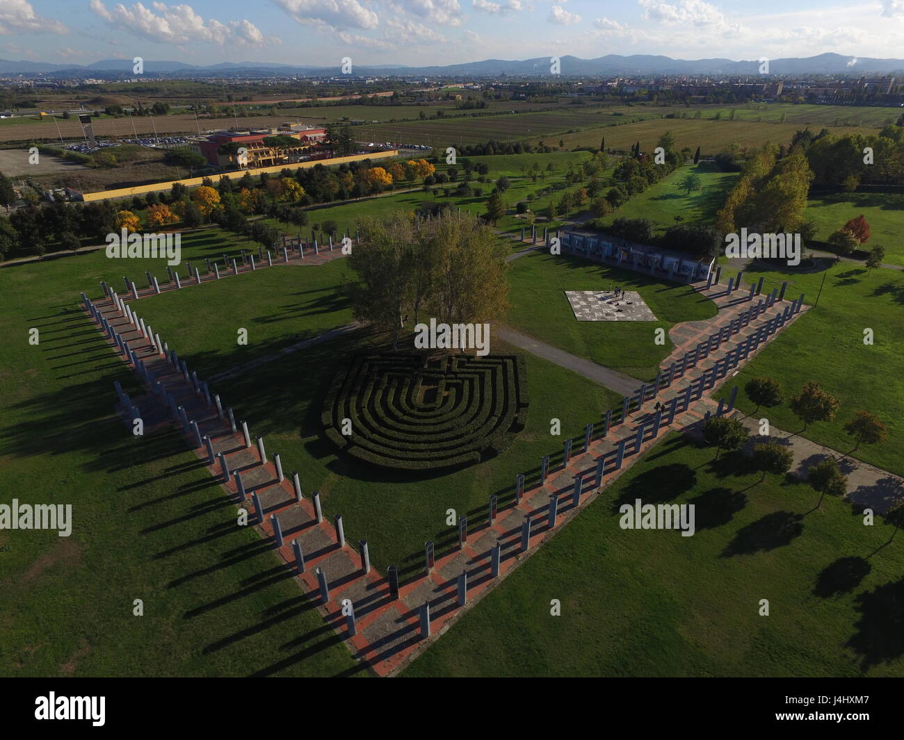 Labyrinthe, Labyrinthe dans Parc de Villa Montalvo, Campi Bisenzio, Florence, Italie Banque D'Images