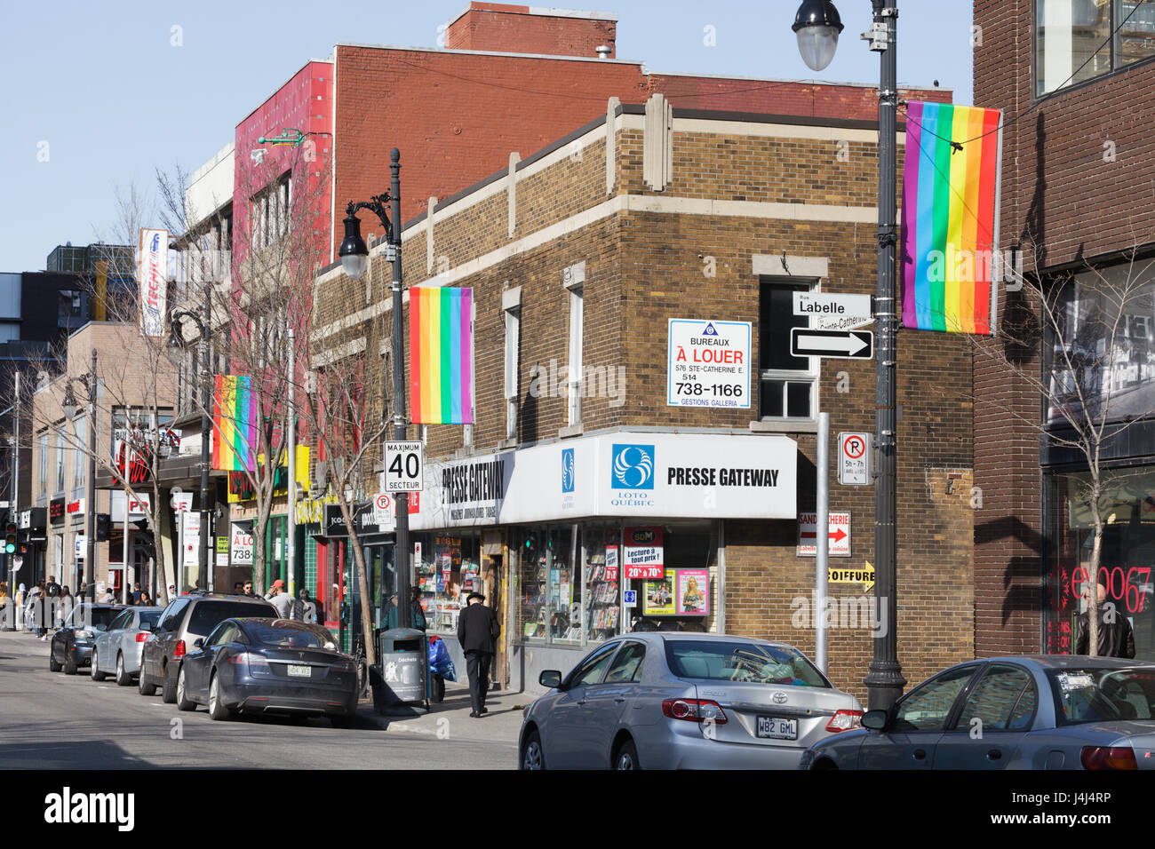 Rue Sainte-Catherine Est, Montréal, Québec, Canada Banque D'Images