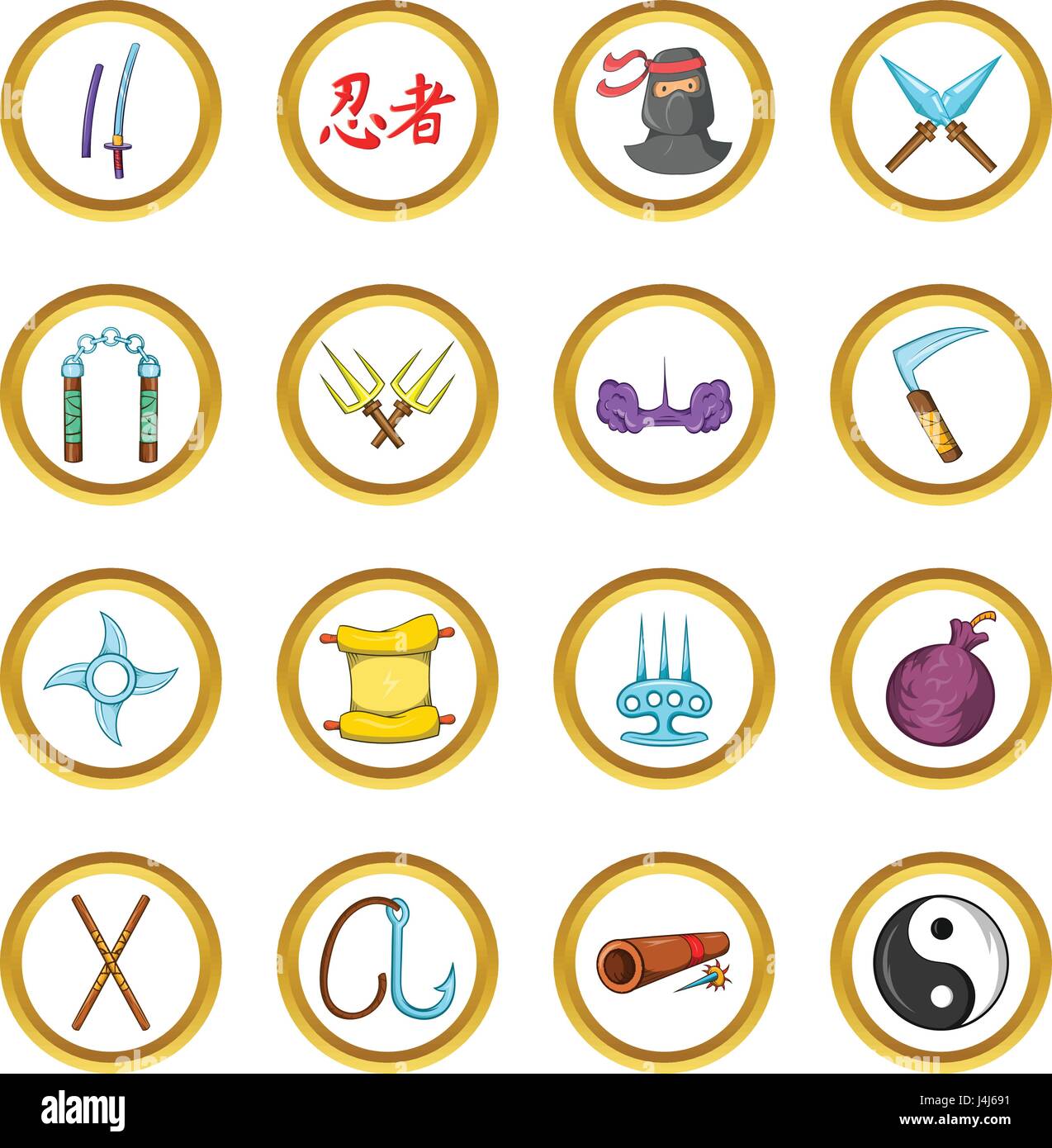 Vector set Ninja, cartoon style Illustration de Vecteur