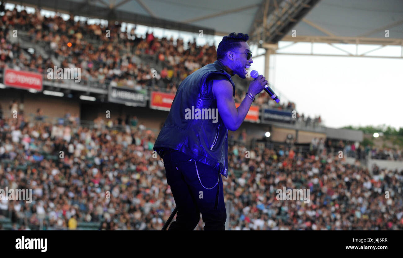 Singer Miguel effectue à 102.7 KIIS FM's Wango Tango au Home Depot Center le 11 mai 2013 à Carson, Californie. Banque D'Images