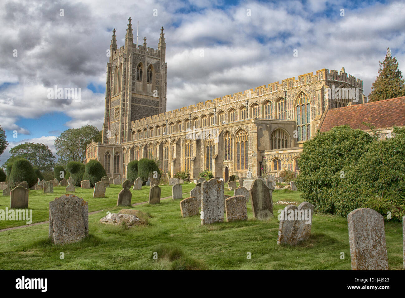 La Holy Trinity Church de Long Melford est l'une des 310 églises anglais médiéval dédié à la Sainte Trinité. Banque D'Images