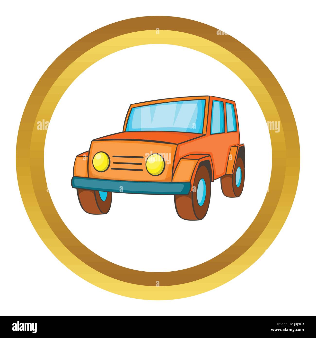 Icône vecteur jeep Orange Illustration de Vecteur