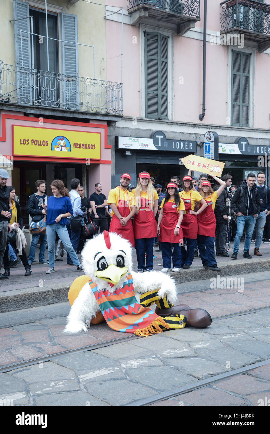 Milan, Breaking Bad Los Pollos Hermanos ouvre à Milan pendant deux jours dans l'image : Banque D'Images