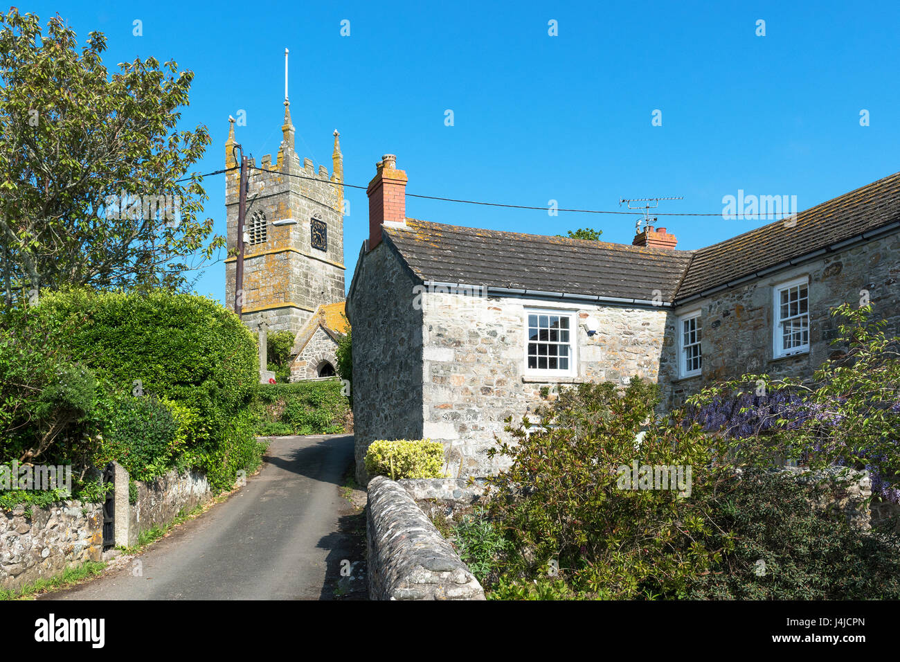 Le village de perranuthnoe à Cornwall, Angleterre, Grande-Bretagne, Royaume-Uni Banque D'Images