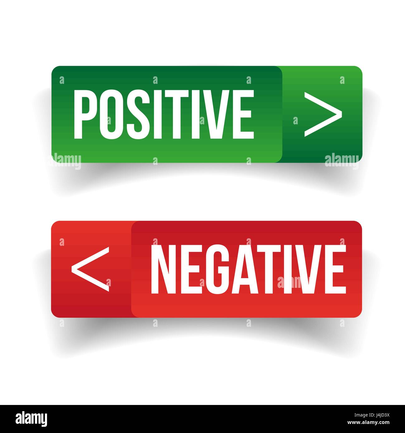 Bouton de signe négatif positif Illustration de Vecteur