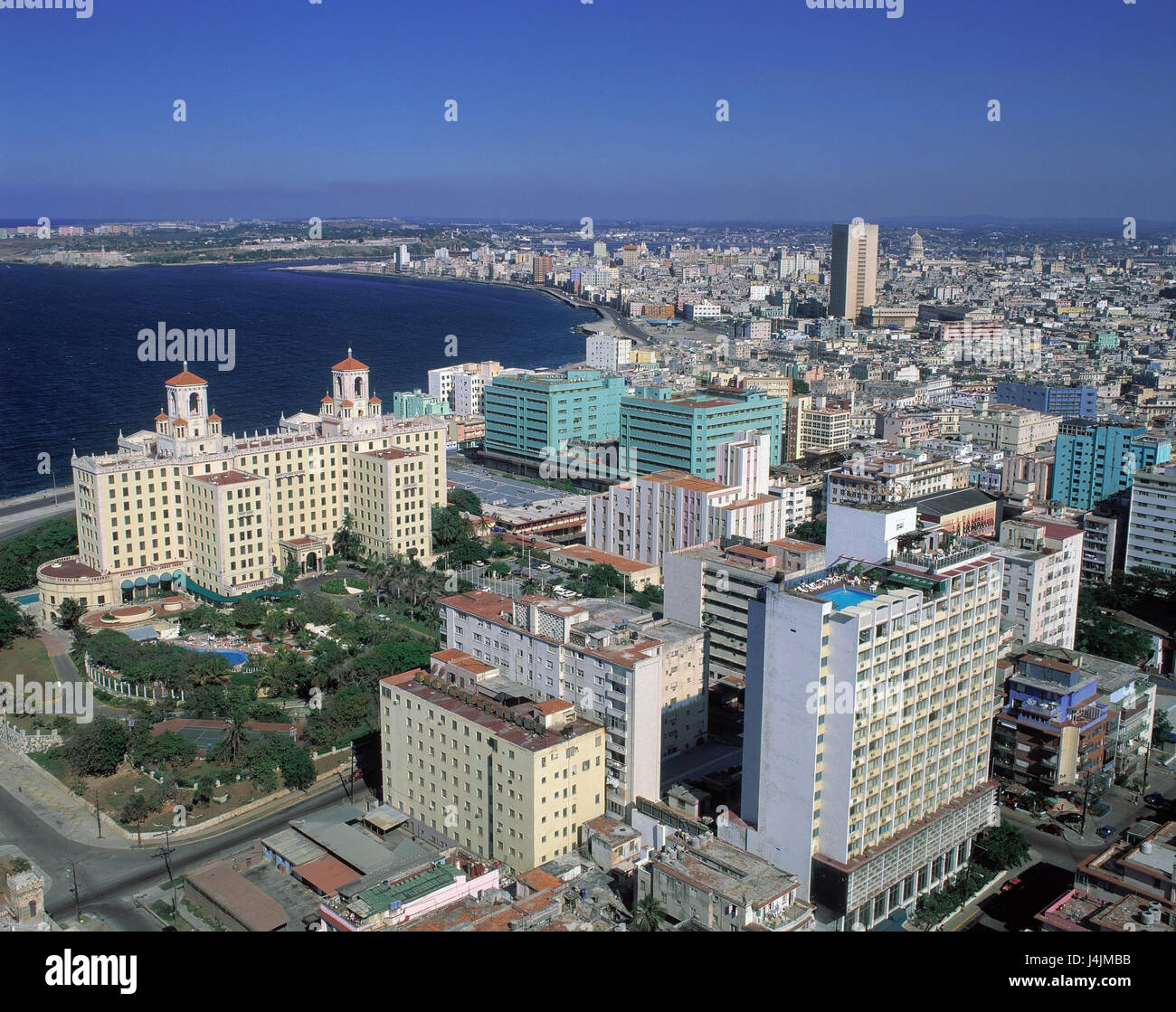 Cuba, La Havane, Cuba, l'aperçu de la ville capitale, ville, golf du Mexique, de la mer, présentation, sommaire Banque D'Images