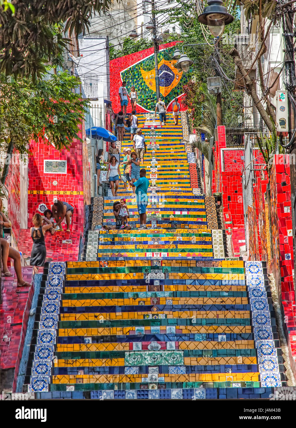 L'Escadaria Escalier Selarón à Rio de Janeiro Banque D'Images