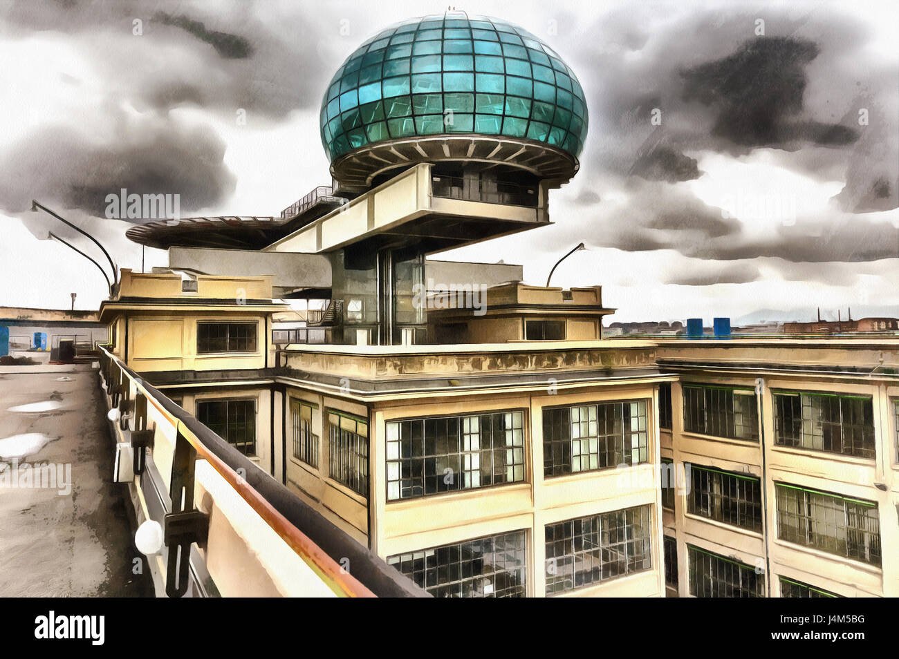 Peinture colorée de l'architecture moderne des capacités, Fiat Lingotto,  Turin, Piémont, Italie Photo Stock - Alamy