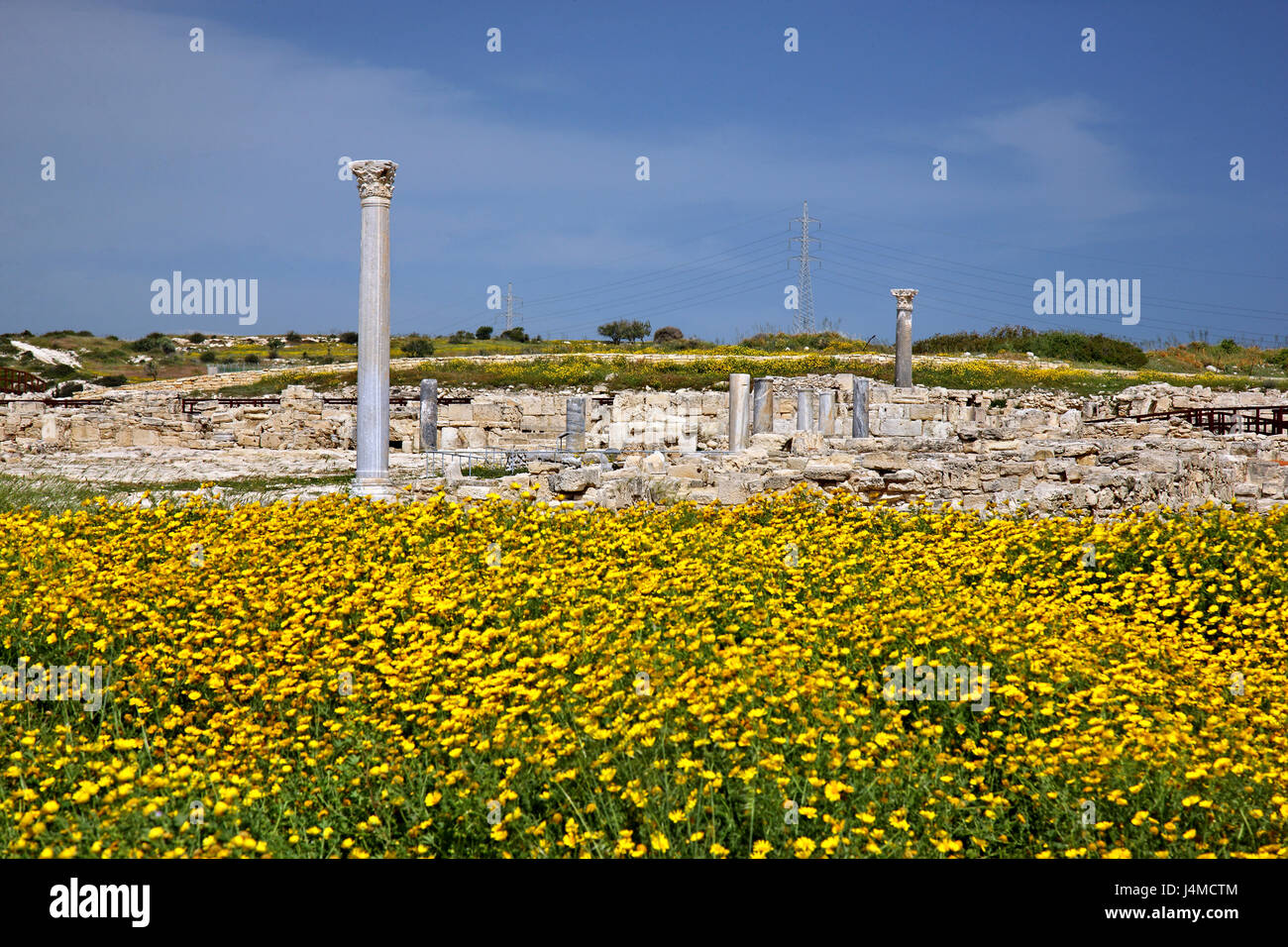 Ruines de l'ancienne Agora romaine à Ancient Kourion, district de Lemessos (Limassol, Chypre) Banque D'Images