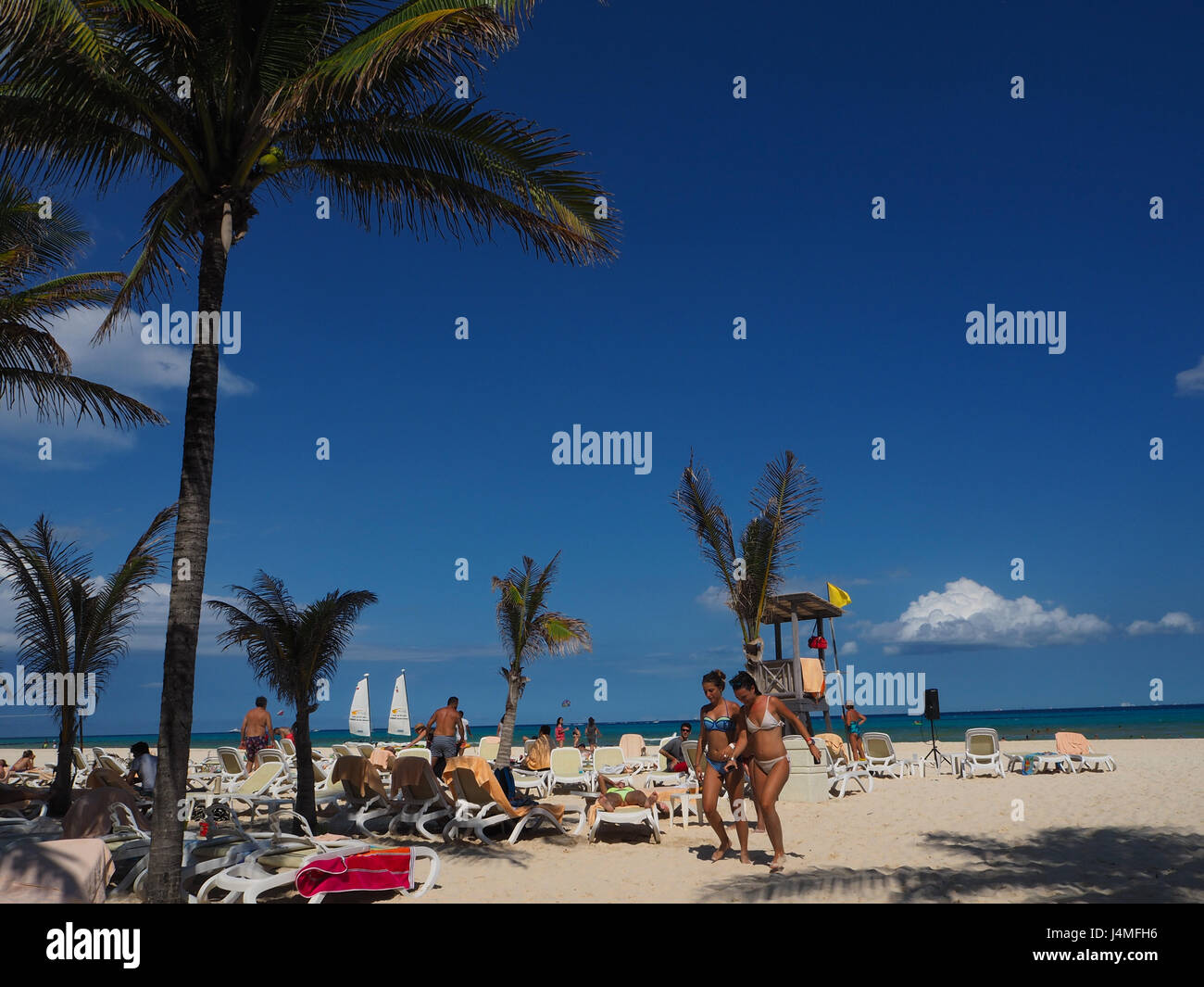 Scène de plage des Caraïbes Banque D'Images