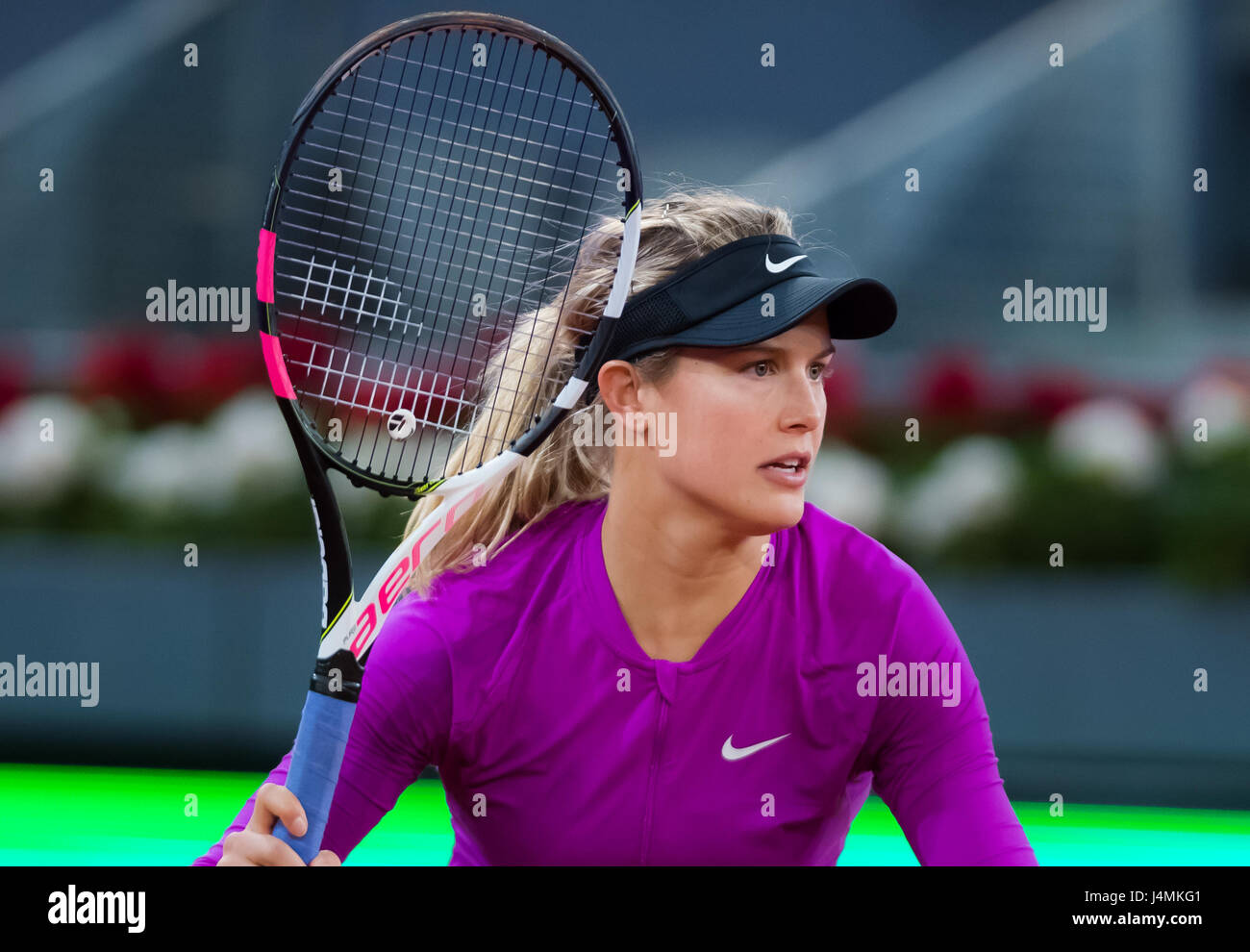 MADRID, ESPAGNE - 11 MAI : Eugenie Bouchard en 2017 Mutua Madrid Open WTA Premier tournoi de tennis obligatoires Banque D'Images