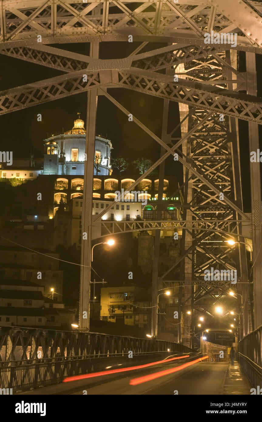 Soir, détail, Ponte-Dom-luis-I., flux, Douro, Portugal, affranchissement Banque D'Images