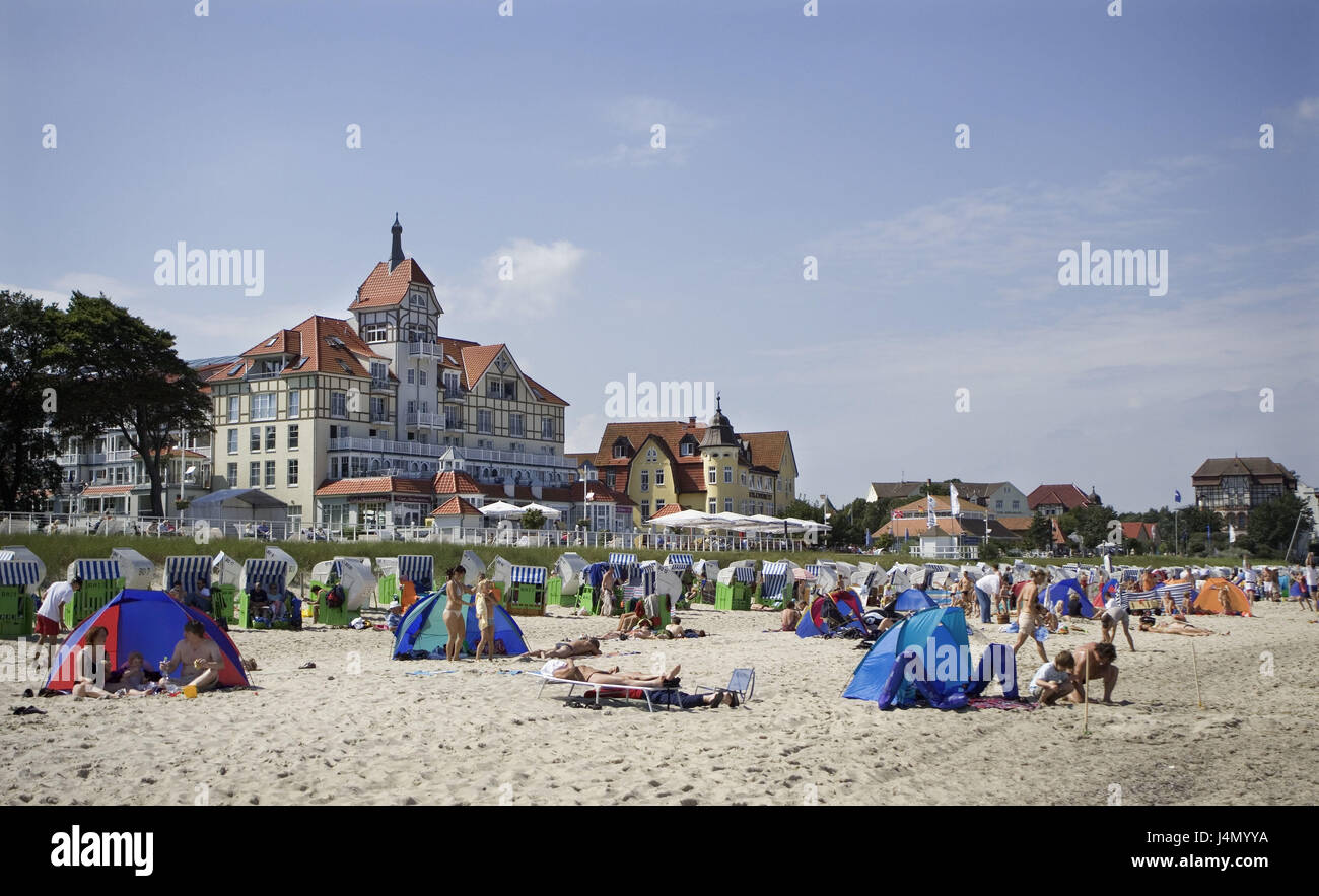 L'Allemagne, 1, circuit de refroidissement, printemps, baignoire Baltique plage, baigneurs, Banque D'Images