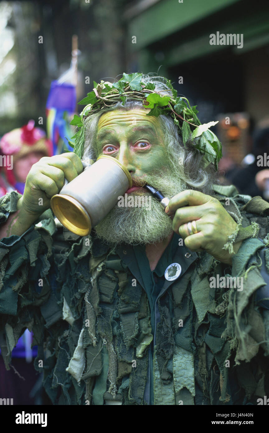 La Grande-Bretagne, l'Angleterre, Kent, Rochester, homme, doublure, goblin, Jack-dans-le-Vert, demi-portrait, le modèle ne libération, Banque D'Images