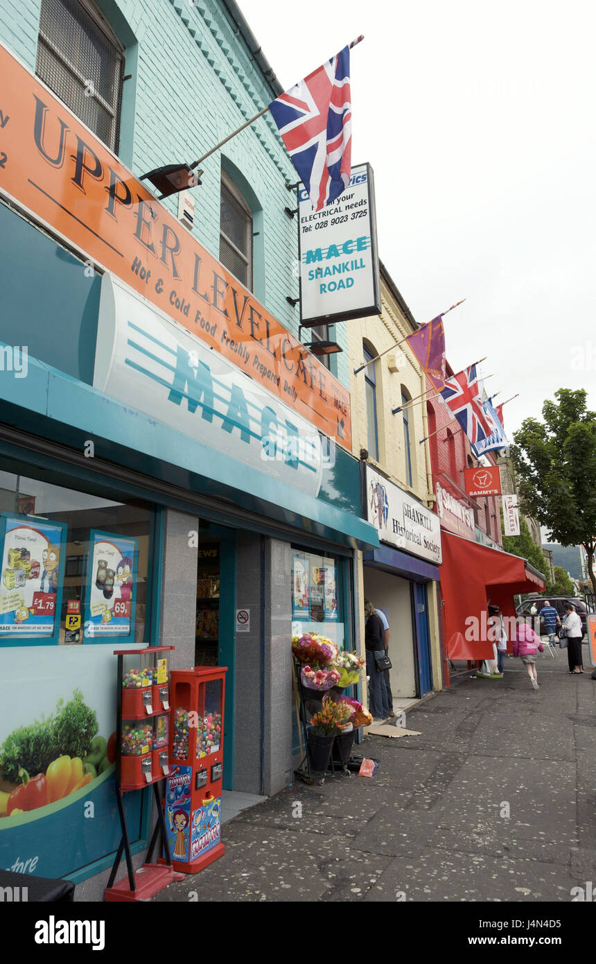 L'Irlande du Nord, l'Ulster, le comté d'Antrim, Belfast, Belfast, Shankill Road, scène de rue, Banque D'Images