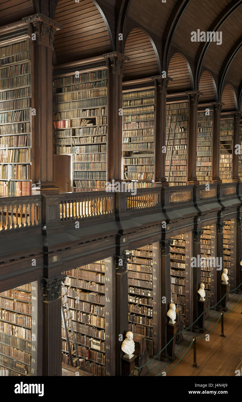 L'Irlande, Leinster, Dublin, Trinity College, l'ancienne bibliothèque, Banque D'Images