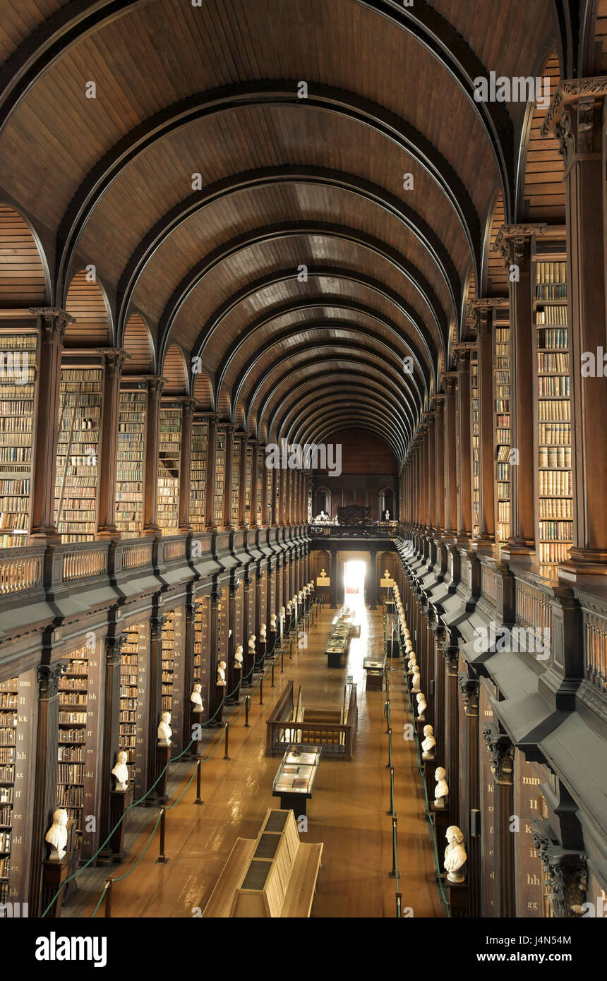 L'Irlande, Leinster, Dublin, Trinity College, l'ancienne bibliothèque, Banque D'Images