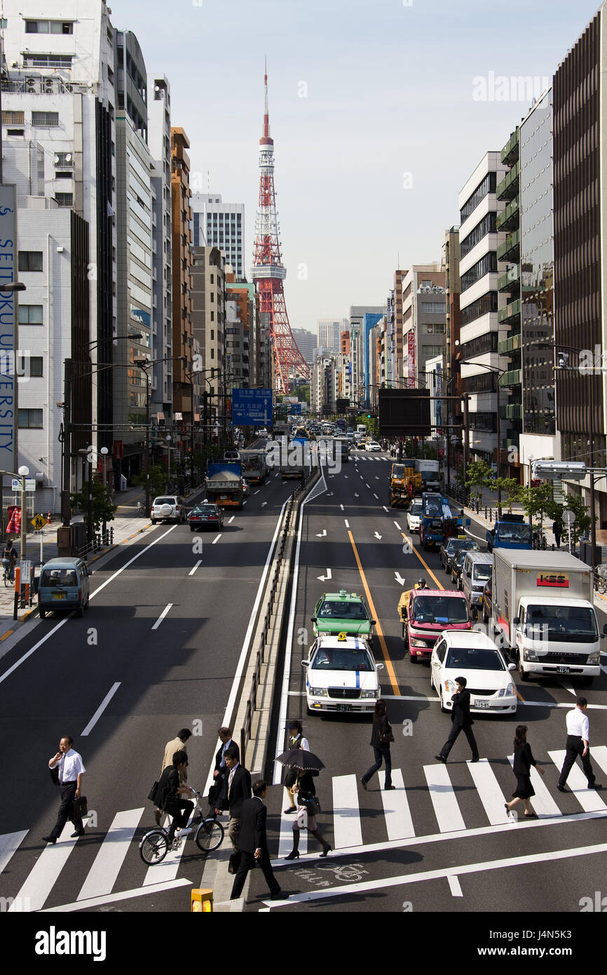 Japon, Tokyo, Tokyo Tower, scène de rue, Banque D'Images