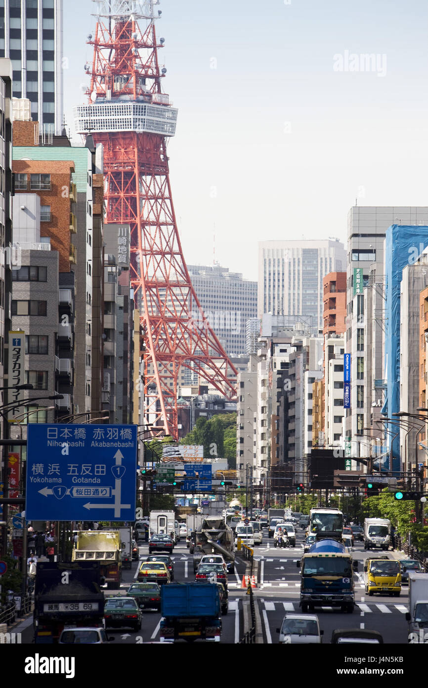Japon, Tokyo, Tokyo Tower, scène de rue, Banque D'Images