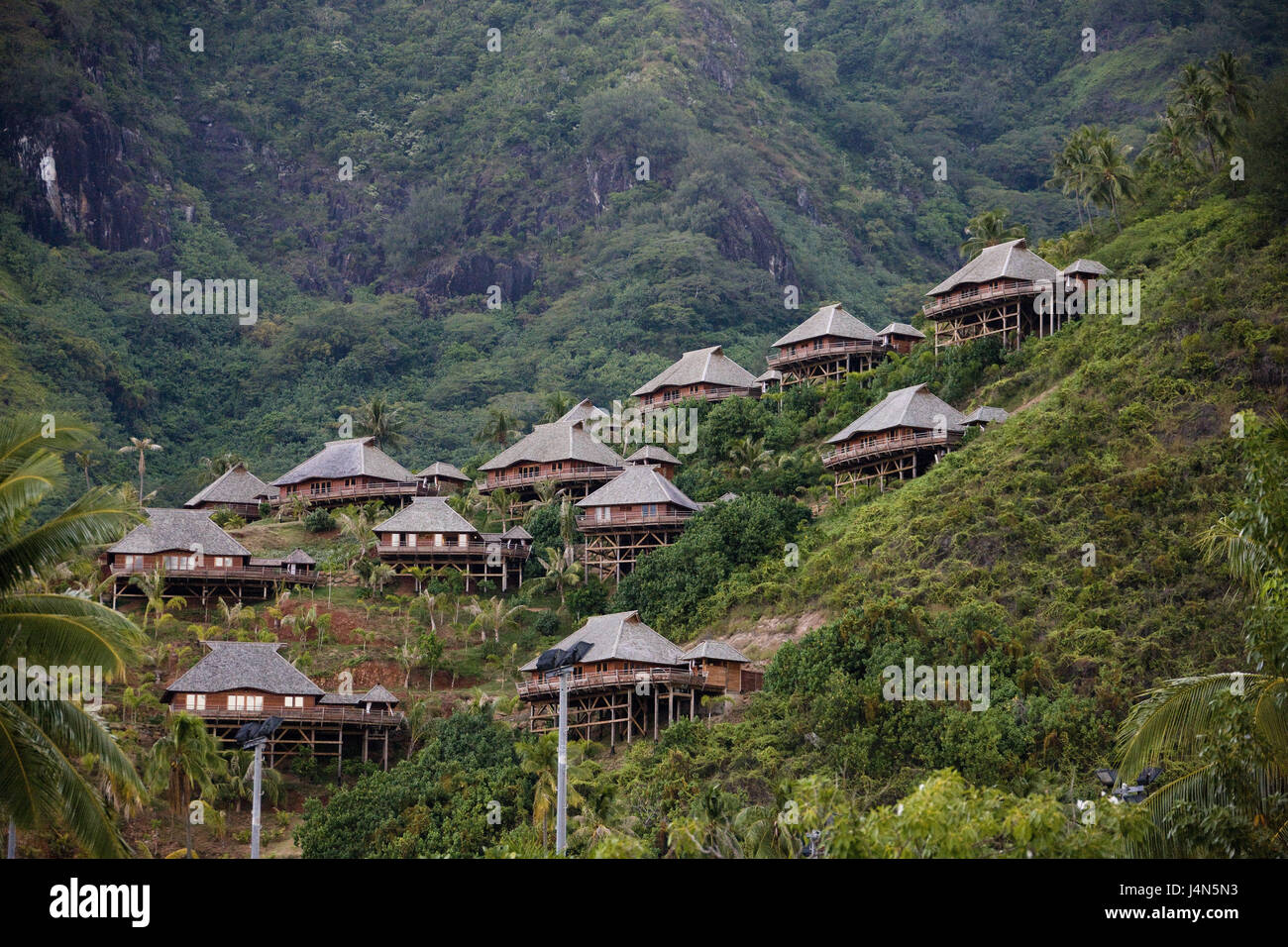 Moorea, Polynésie Française, village de montagne, Banque D'Images