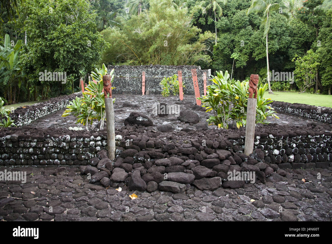 Polynésie Française, Tahiti, Tahiti Nui, Islande, temple du marae Arahurahu, espace Banque D'Images