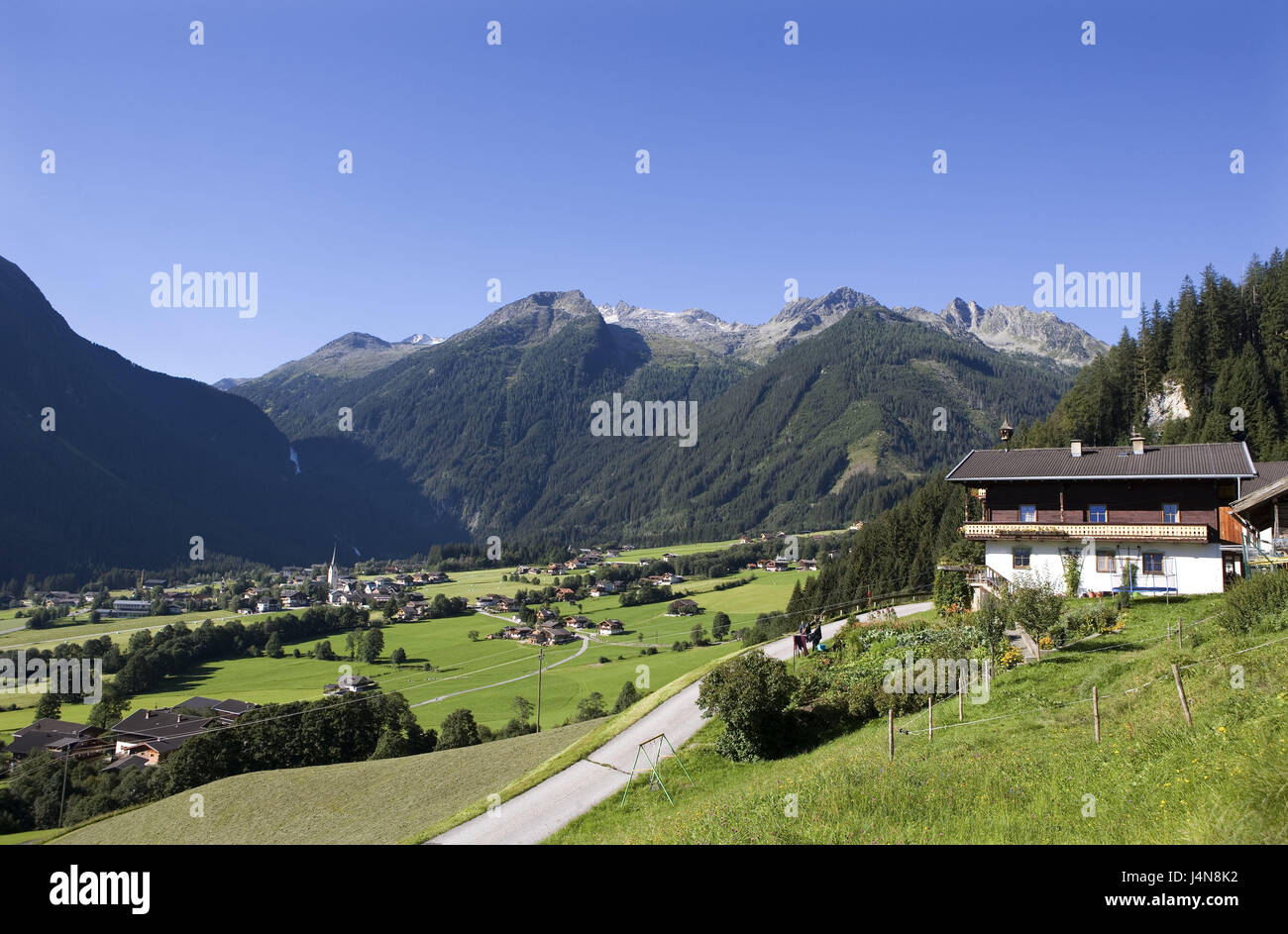 L'Autriche, Pays de Salzbourg, Krimml, vue locale, l'été, l'Espagne, le parc national de paroisse, paysage de montagnes, montagnes, lieu, destination, tourisme, Banque D'Images